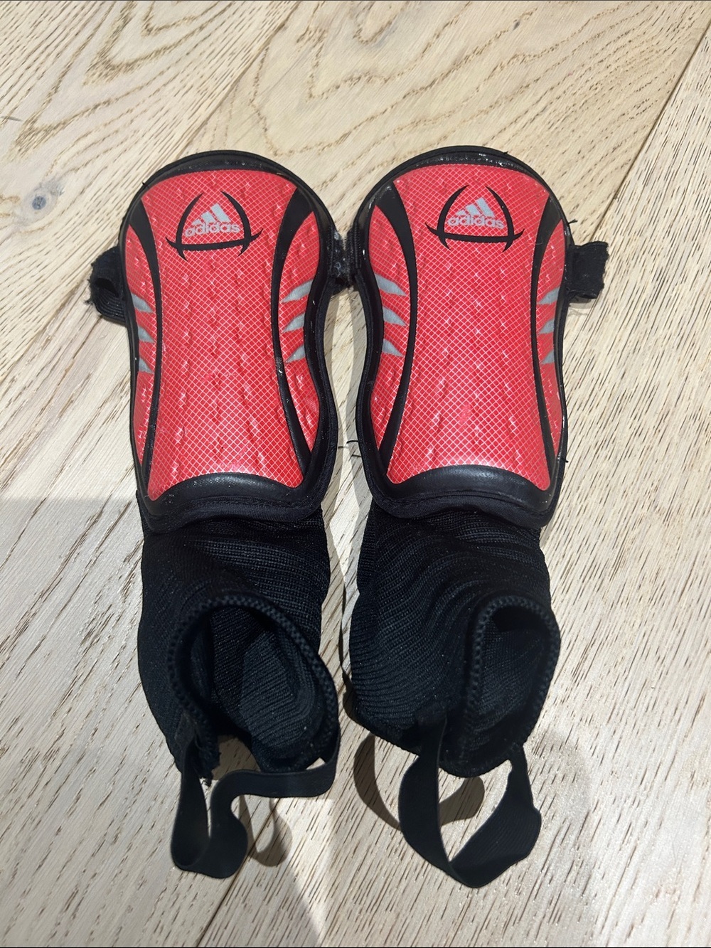 ADIDAS Red and Black Youth Soccer Shin Guards